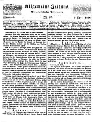 Allgemeine Zeitung Mittwoch 6. April 1836