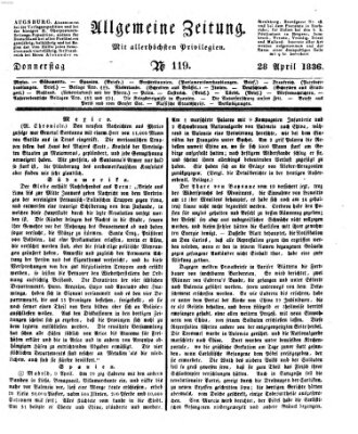 Allgemeine Zeitung Donnerstag 28. April 1836