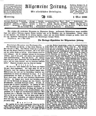 Allgemeine Zeitung Sonntag 1. Mai 1836