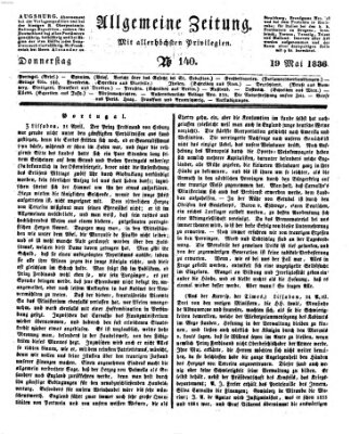 Allgemeine Zeitung Donnerstag 19. Mai 1836