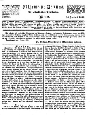 Allgemeine Zeitung Freitag 10. Juni 1836