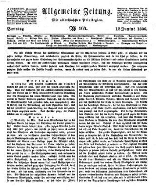 Allgemeine Zeitung Sonntag 12. Juni 1836