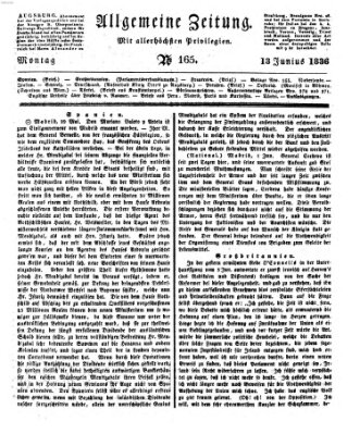 Allgemeine Zeitung Montag 13. Juni 1836