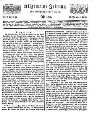 Allgemeine Zeitung Donnerstag 16. Juni 1836