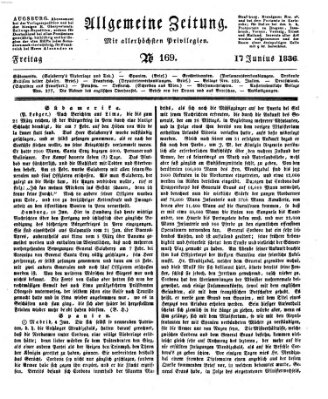 Allgemeine Zeitung Freitag 17. Juni 1836