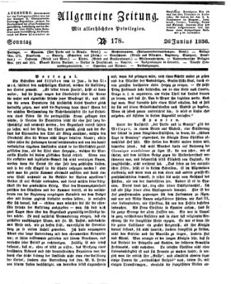 Allgemeine Zeitung Sonntag 26. Juni 1836