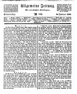 Allgemeine Zeitung Donnerstag 30. Juni 1836