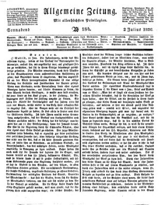 Allgemeine Zeitung Samstag 2. Juli 1836