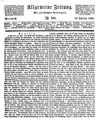 Allgemeine Zeitung Mittwoch 13. Juli 1836