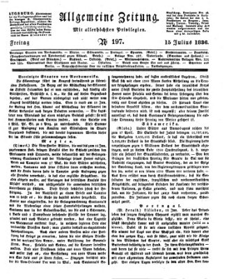 Allgemeine Zeitung Freitag 15. Juli 1836