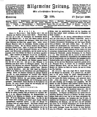 Allgemeine Zeitung Sonntag 17. Juli 1836