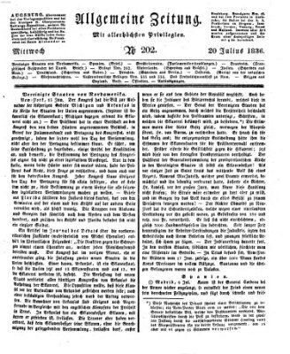 Allgemeine Zeitung Mittwoch 20. Juli 1836