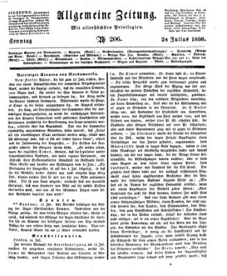 Allgemeine Zeitung Sonntag 24. Juli 1836