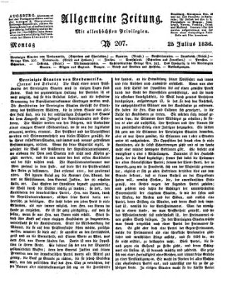 Allgemeine Zeitung Montag 25. Juli 1836