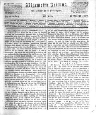 Allgemeine Zeitung Donnerstag 28. Juli 1836