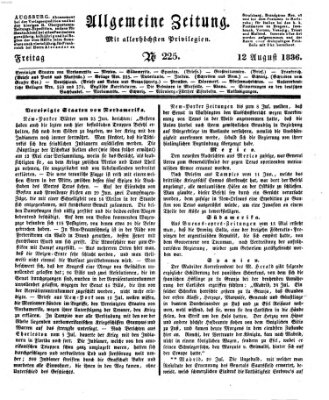 Allgemeine Zeitung Freitag 12. August 1836