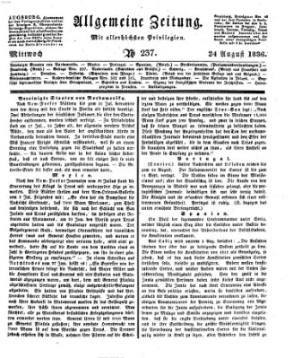 Allgemeine Zeitung Mittwoch 24. August 1836