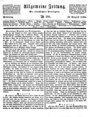 Allgemeine Zeitung Sonntag 28. August 1836