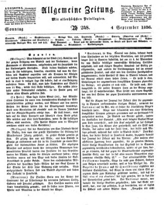 Allgemeine Zeitung Sonntag 4. September 1836