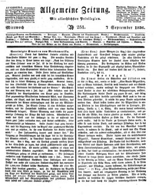 Allgemeine Zeitung Mittwoch 7. September 1836