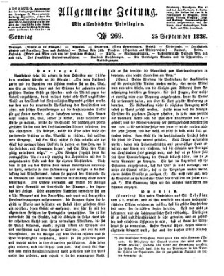 Allgemeine Zeitung Sonntag 25. September 1836