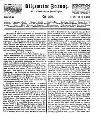 Allgemeine Zeitung Dienstag 4. Oktober 1836