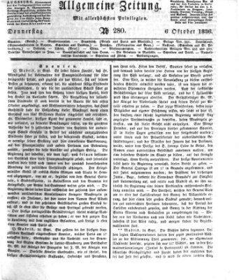 Allgemeine Zeitung Donnerstag 6. Oktober 1836