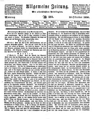 Allgemeine Zeitung Montag 10. Oktober 1836