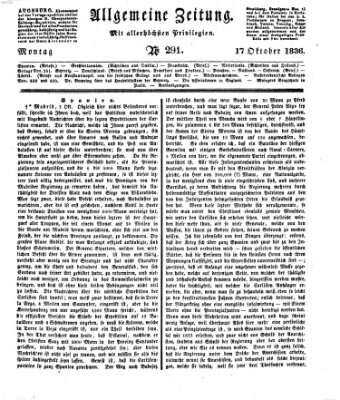 Allgemeine Zeitung Montag 17. Oktober 1836