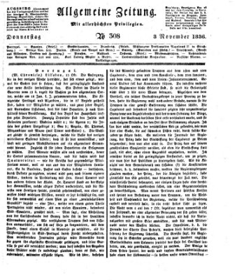 Allgemeine Zeitung Donnerstag 3. November 1836