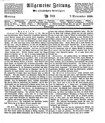 Allgemeine Zeitung Montag 7. November 1836