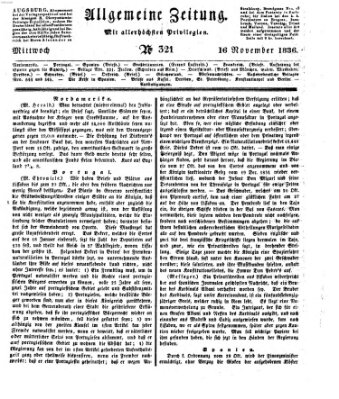 Allgemeine Zeitung Mittwoch 16. November 1836