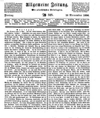 Allgemeine Zeitung Freitag 18. November 1836