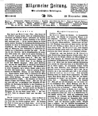 Allgemeine Zeitung Mittwoch 23. November 1836