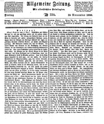Allgemeine Zeitung Freitag 25. November 1836