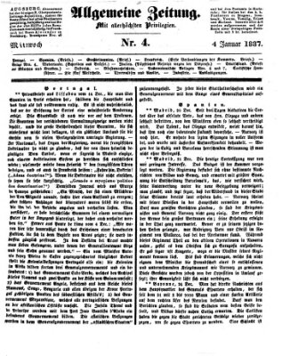 Allgemeine Zeitung Mittwoch 4. Januar 1837