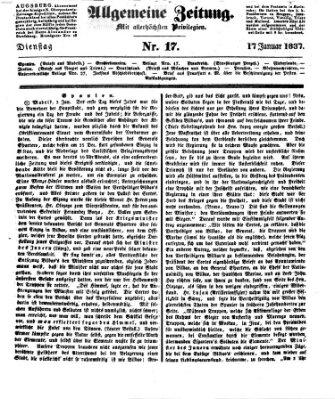 Allgemeine Zeitung Dienstag 17. Januar 1837