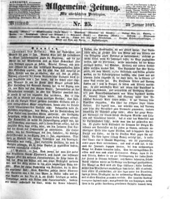 Allgemeine Zeitung Mittwoch 25. Januar 1837