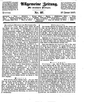Allgemeine Zeitung Freitag 27. Januar 1837
