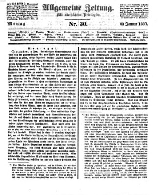 Allgemeine Zeitung Montag 30. Januar 1837