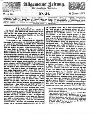 Allgemeine Zeitung Dienstag 31. Januar 1837