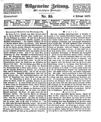 Allgemeine Zeitung Samstag 4. Februar 1837