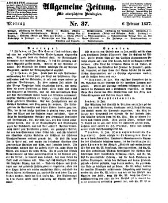 Allgemeine Zeitung Montag 6. Februar 1837