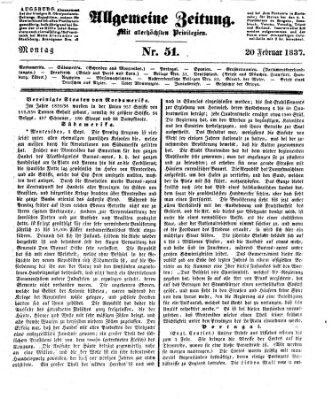 Allgemeine Zeitung Montag 20. Februar 1837