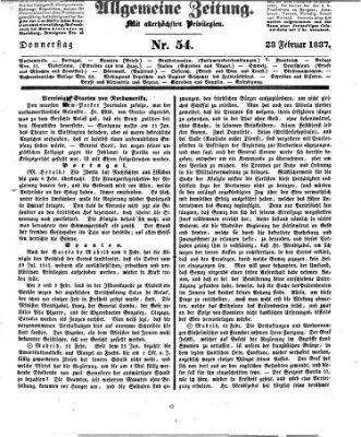 Allgemeine Zeitung Donnerstag 23. Februar 1837