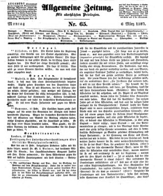 Allgemeine Zeitung Montag 6. März 1837