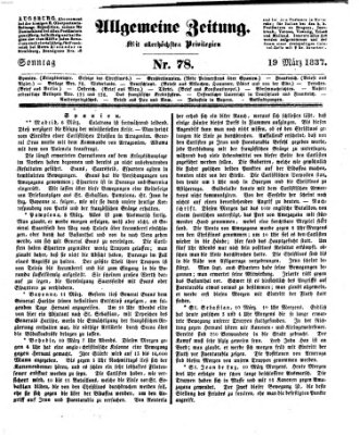 Allgemeine Zeitung Sonntag 19. März 1837