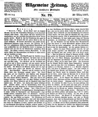 Allgemeine Zeitung Montag 20. März 1837