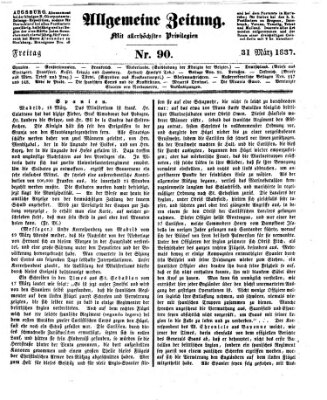 Allgemeine Zeitung Freitag 31. März 1837