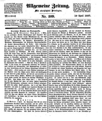 Allgemeine Zeitung Mittwoch 19. April 1837